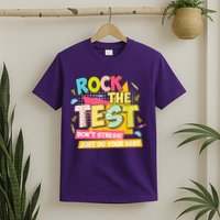 Rock The Test Day Motivational Retro Teachers Testing Day T-Shirt