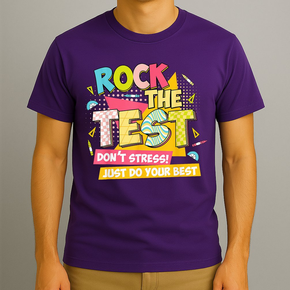 Rock The Test Day Motivational Retro Teachers Testing Day T-Shirt