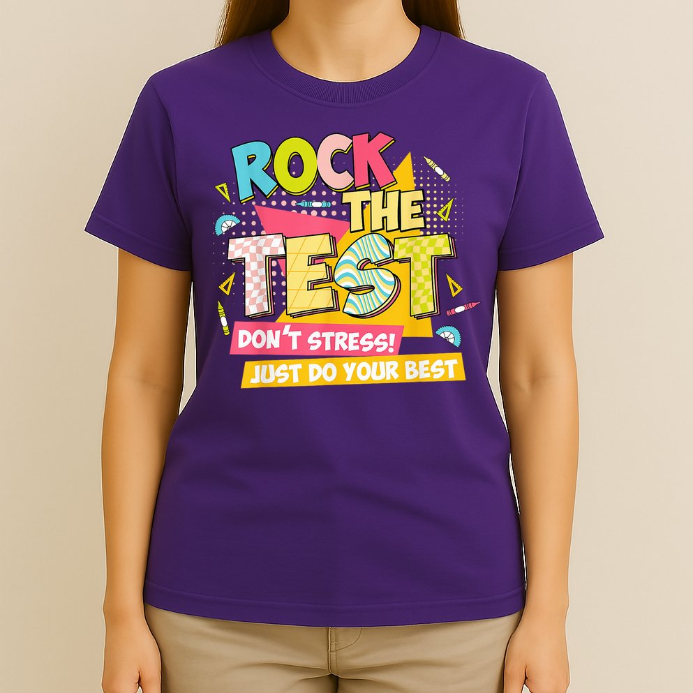 Rock The Test Day Motivational Retro Teachers Testing Day T-Shirt