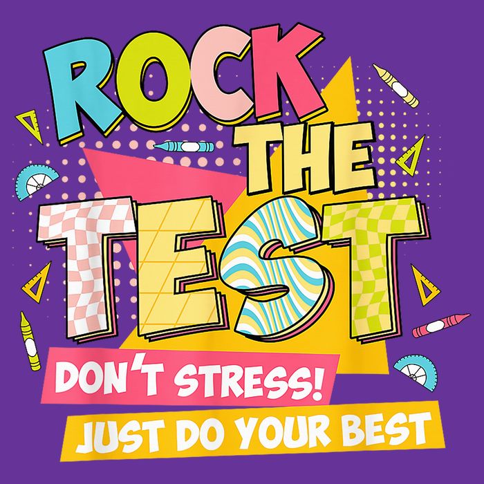 Rock The Test Day Motivational Retro Teachers Testing Day Button