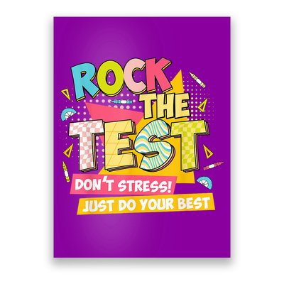 Rock The Test Day Motivational Retro Teachers Testing Day Poster