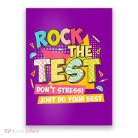 Rock The Test Day Motivational Retro Teachers Testing Day Poster
