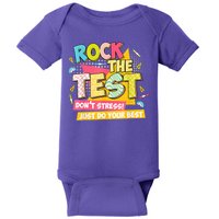 Rock The Test Day Motivational Retro Teachers Testing Day Baby Bodysuit
