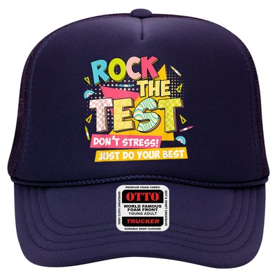 Rock The Test Day Motivational Retro Teachers Testing Day Trucker Hat