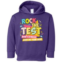 Rock The Test Day Motivational Retro Teachers Testing Day Toddler Hoodie