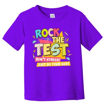 Rock The Test Day Motivational Retro Teachers Testing Day Toddler T-Shirt