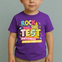 Rock The Test Day Motivational Retro Teachers Testing Day Toddler T-Shirt