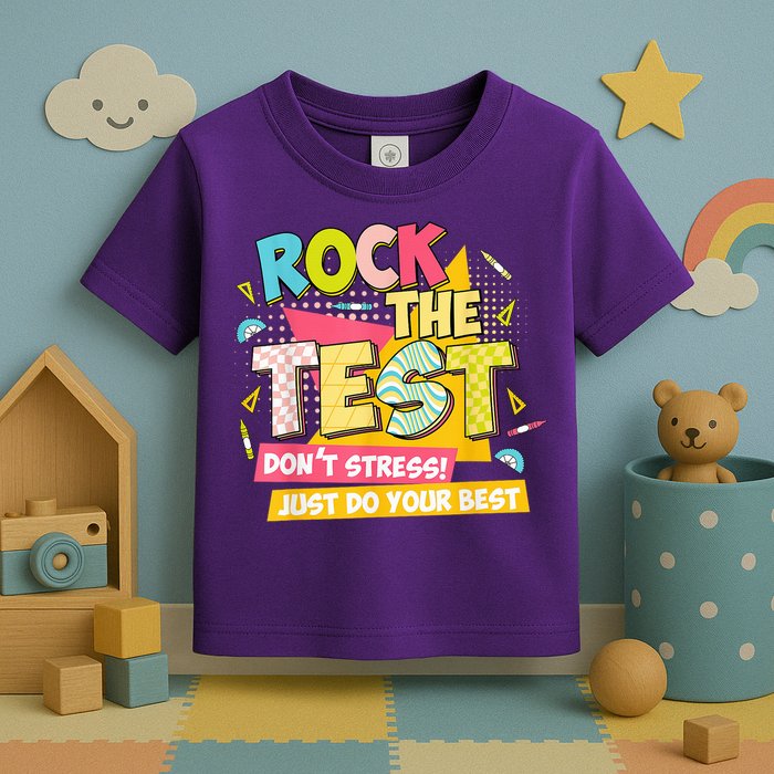 Rock The Test Day Motivational Retro Teachers Testing Day Toddler T-Shirt