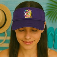 Rock The Test Day Motivational Retro Teachers Testing Day Visor