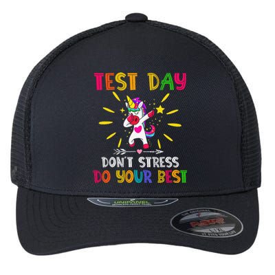 Rock The Test Teacher Test Day Testing Day Funny Teacher Flexfit Unipanel Trucker Cap