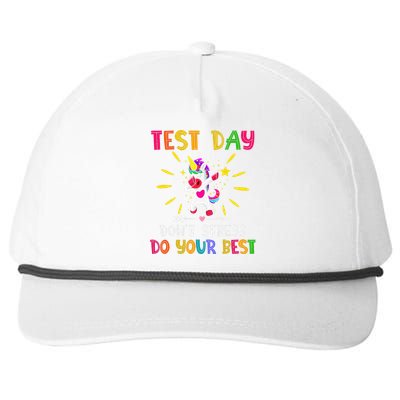 Rock The Test Teacher Test Day Testing Day Funny Teacher Snapback Five-Panel Rope Hat