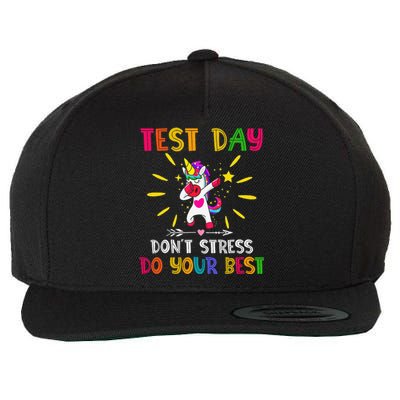 Rock The Test Teacher Test Day Testing Day Funny Teacher Wool Snapback Cap