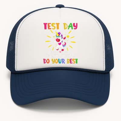 Rock The Test Teacher Test Day Testing Day Funny Teacher Trucker Hat