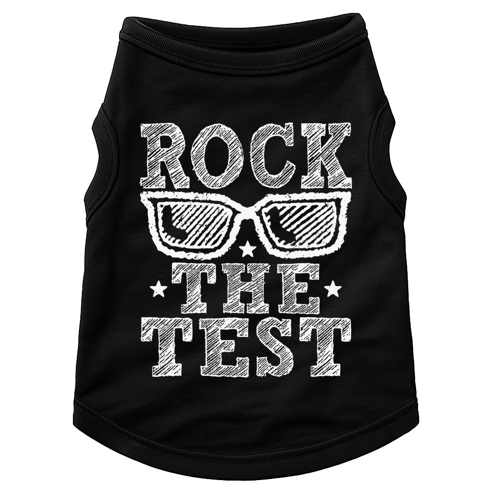Rock The Test Testing Day Retro Motivational Teacher Doggie Tank