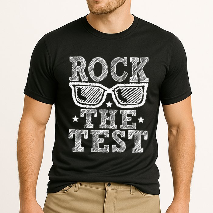 Rock The Test Testing Day Retro Motivational Teacher Performance Shirt