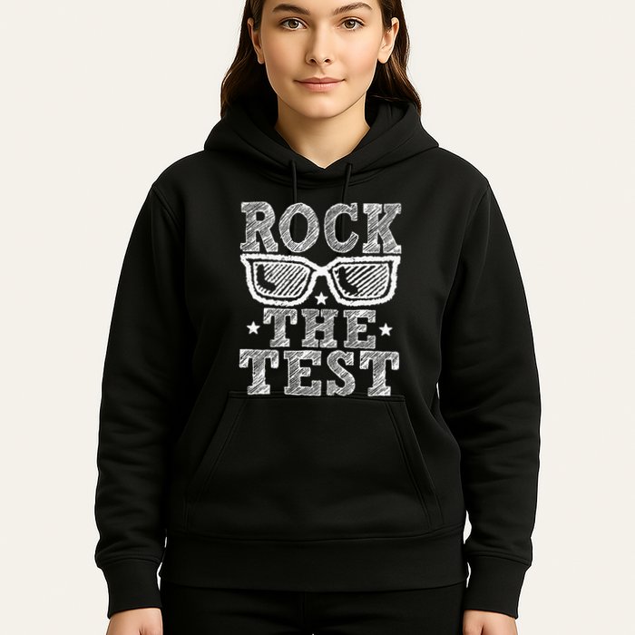 Rock The Test Testing Day Retro Motivational Teacher Hoodie