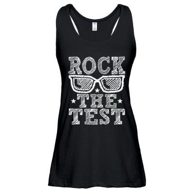 Rock The Test Testing Day Retro Motivational Teacher Ladies Essential Flowy Tank