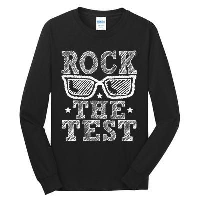 Rock The Test Testing Day Retro Motivational Teacher Tall Long Sleeve T-Shirt