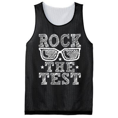 Rock The Test Testing Day Retro Motivational Teacher Mesh Reversible Basketball Jersey Tank