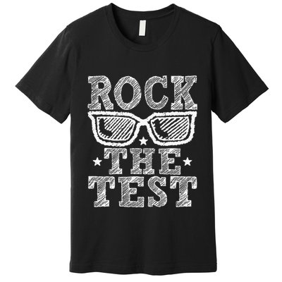 Rock The Test Testing Day Retro Motivational Teacher Premium T-Shirt