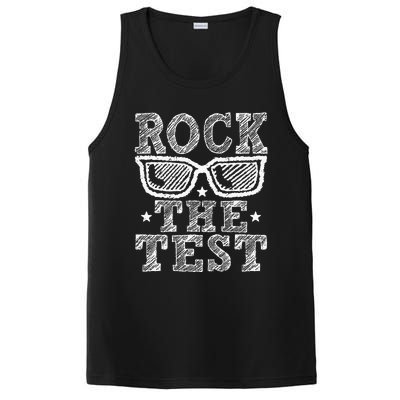 Rock The Test Testing Day Retro Motivational Teacher PosiCharge Competitor Tank