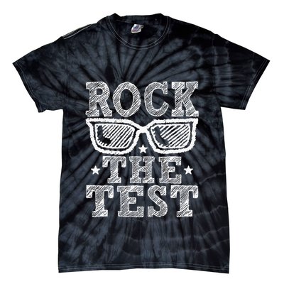 Rock The Test Testing Day Retro Motivational Teacher Tie-Dye T-Shirt