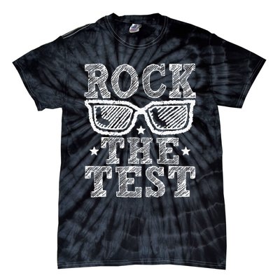 Rock The Test Testing Day Retro Motivational Teacher Tie-Dye T-Shirt