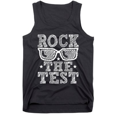 Rock The Test Testing Day Retro Motivational Teacher Tank Top