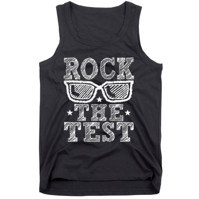 Rock The Test Testing Day Retro Motivational Teacher Tank Top