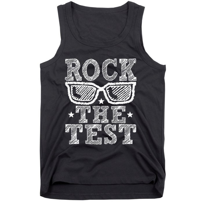 Rock The Test Testing Day Retro Motivational Teacher Tank Top