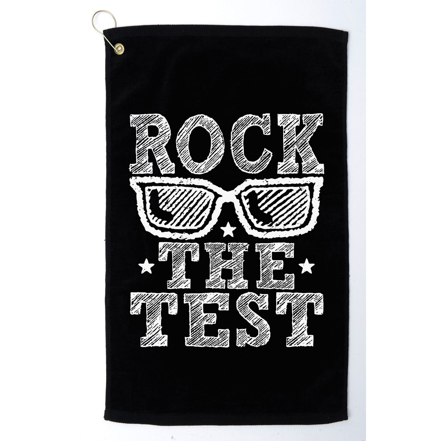 Rock The Test Testing Day Retro Motivational Teacher Golf Towel