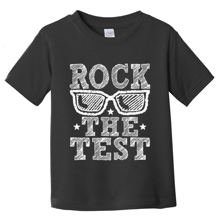 Rock The Test Testing Day Retro Motivational Teacher Toddler T-Shirt