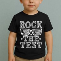 Rock The Test Testing Day Retro Motivational Teacher Toddler T-Shirt