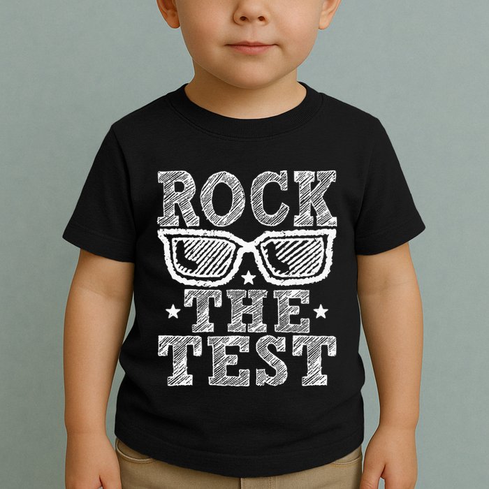 Rock The Test Testing Day Retro Motivational Teacher Toddler T-Shirt