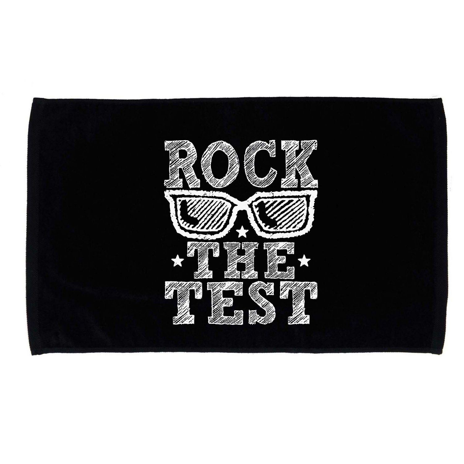 Rock The Test Testing Day Retro Motivational Teacher Microfiber Hand Towel
