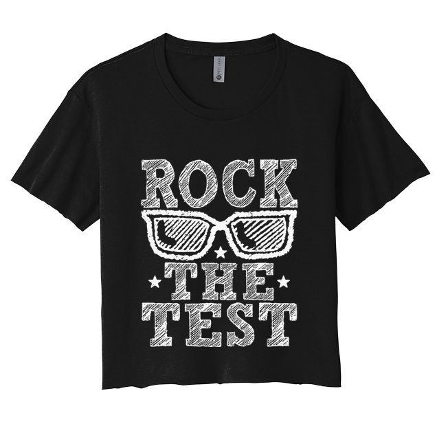 Rock The Test Testing Day Retro Motivational Teacher Crop Top