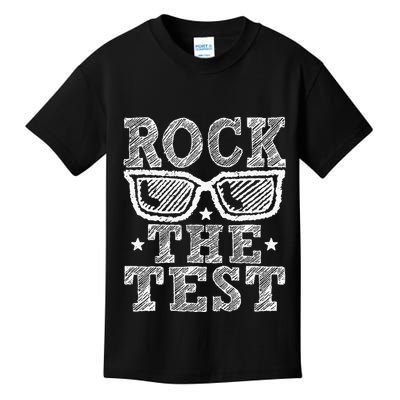 Rock The Test Testing Day Retro Motivational Teacher Kids T-Shirt