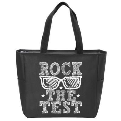 Rock The Test Testing Day Retro Motivational Teacher Zip Tote Bag
