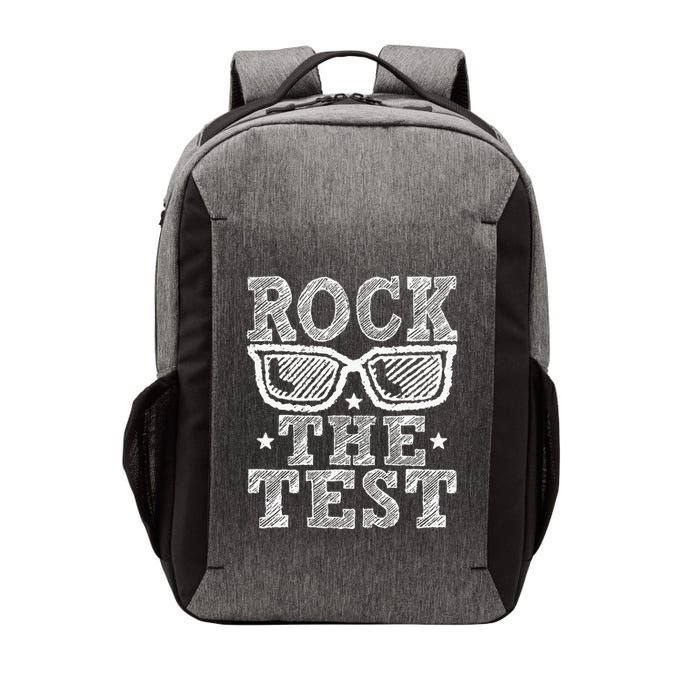 Rock The Test Testing Day Retro Motivational Teacher Vector Backpack