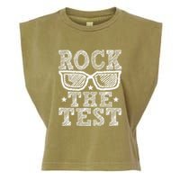 Rock The Test Testing Day Retro Motivational Teacher Garment-Dyed Women's Muscle Tee