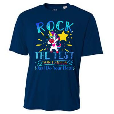 Rock The Test Teacher Test Day Testing Day Funny Teacher Cooling Performance Crew T-Shirt