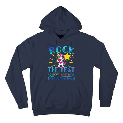 Rock The Test Teacher Test Day Testing Day Funny Teacher Hoodie