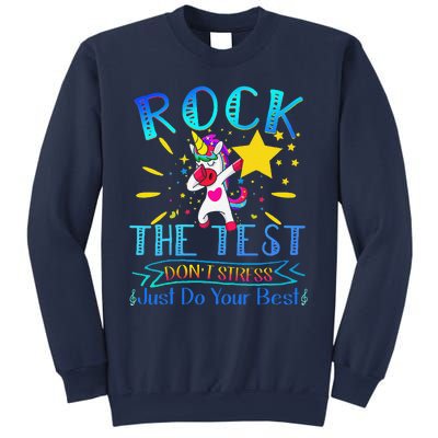 Rock The Test Teacher Test Day Testing Day Funny Teacher Sweatshirt