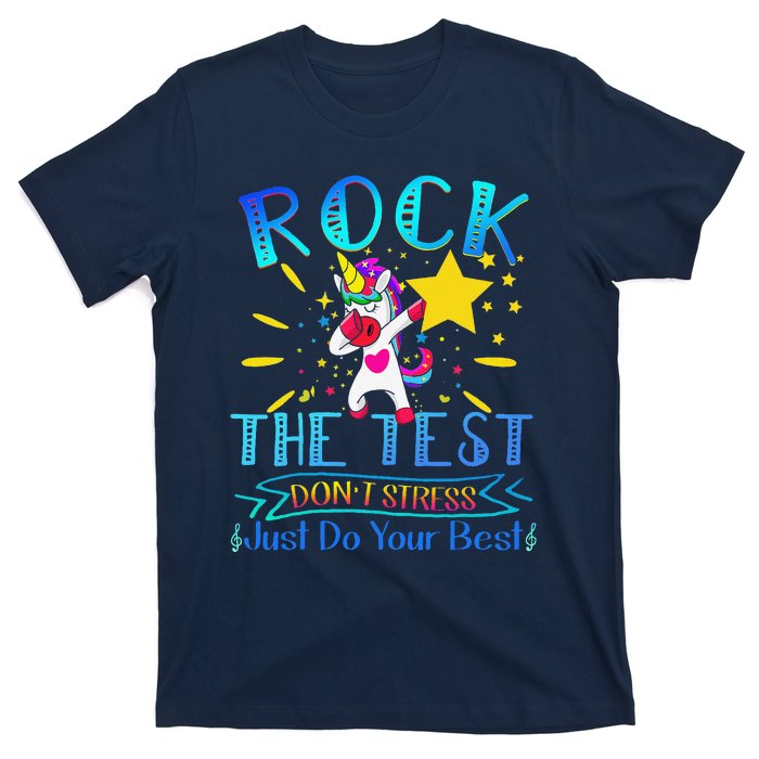 Rock The Test Teacher Test Day Testing Day Funny Teacher T-Shirt