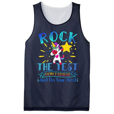 Rock The Test Teacher Test Day Testing Day Funny Teacher Mesh Reversible Basketball Jersey Tank