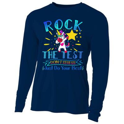 Rock The Test Teacher Test Day Testing Day Funny Teacher Cooling Performance Long Sleeve Crew