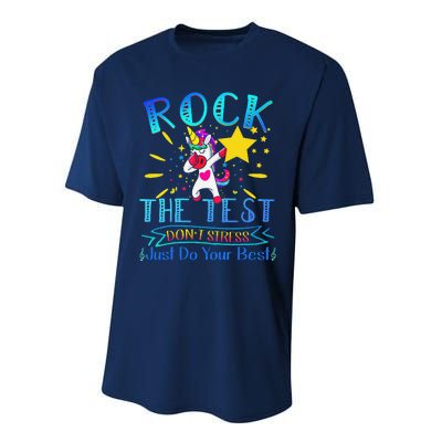 Rock The Test Teacher Test Day Testing Day Funny Teacher Performance Sprint T-Shirt