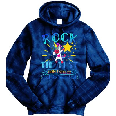 Rock The Test Teacher Test Day Testing Day Funny Teacher Tie Dye Hoodie