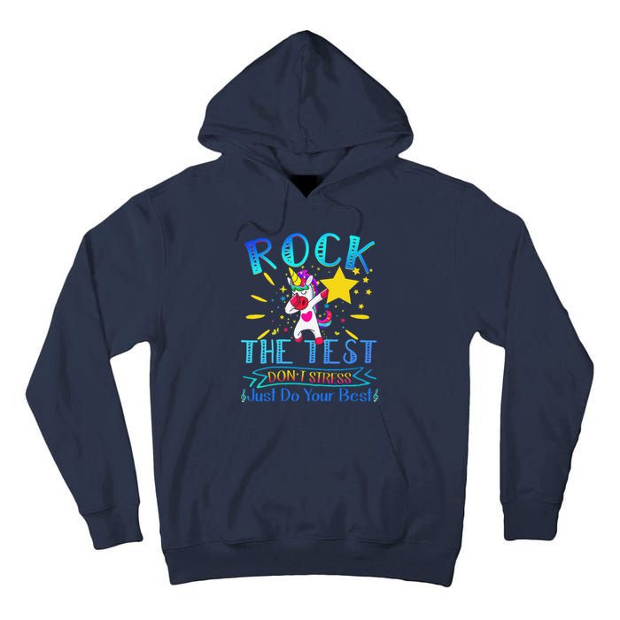 Rock The Test Teacher Test Day Testing Day Funny Teacher Tall Hoodie