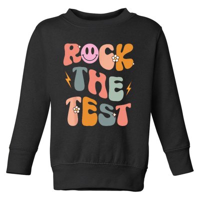 Rock The Test Testing Day Retro Motivational Teacher Student Toddler Sweatshirt